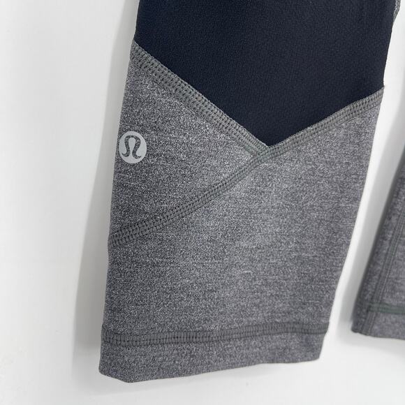 Lululemon Pace Rival Crop 22" Leggings Heathered Black Size 4 - Picture 5 of 9